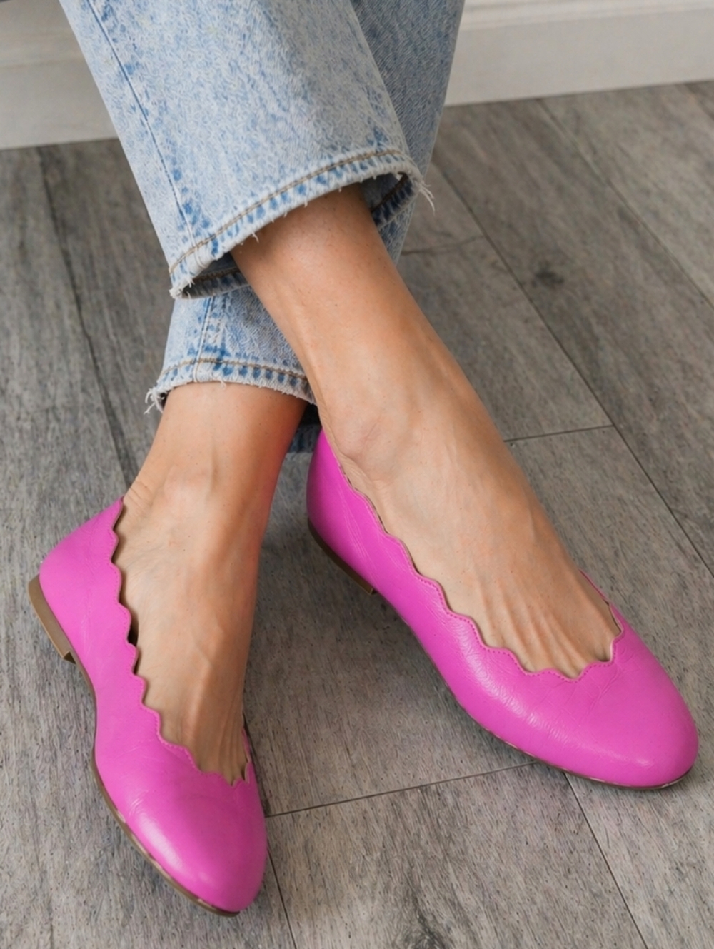 French Sole Jigsaw Womens Fucshia Hot Pink Ballet Flats Barbiecore 8.5 M